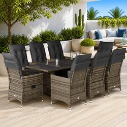 Versatile 9 Piece Bistro Set for Every Outdoor Occasion