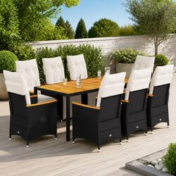 Practical 9 Piece Garden Bistro Set for Outdoor Use