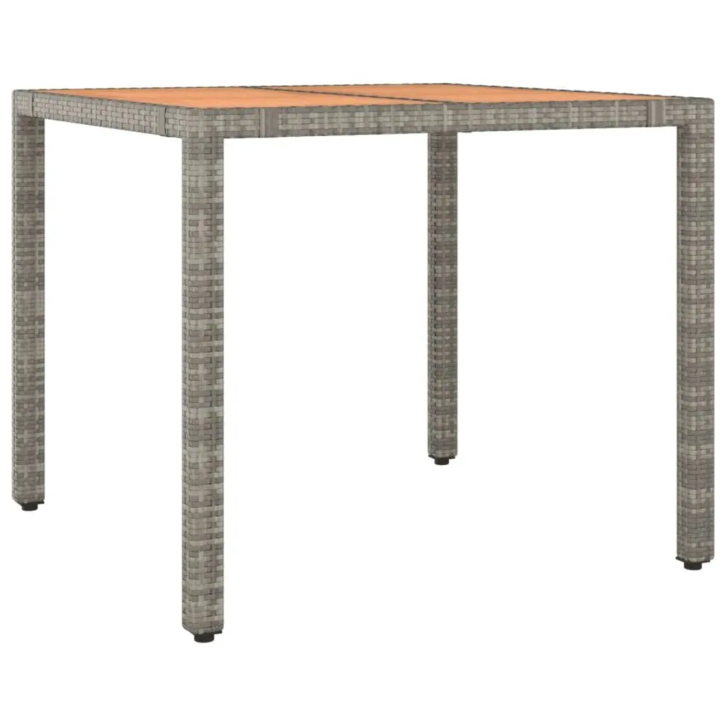 5 Piece Garden Bistro Set Poly Rattan Grey with Cushions