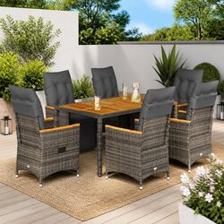 7 Piece Garden Bistro Set for Practical Outdoor Use