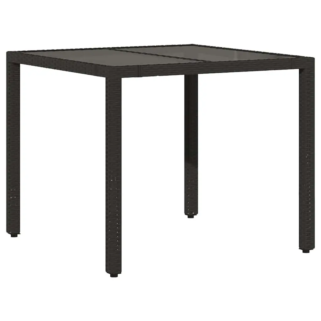 5 Piece Bistro Set PE Rattan Outdoor Furniture Black with Cushions