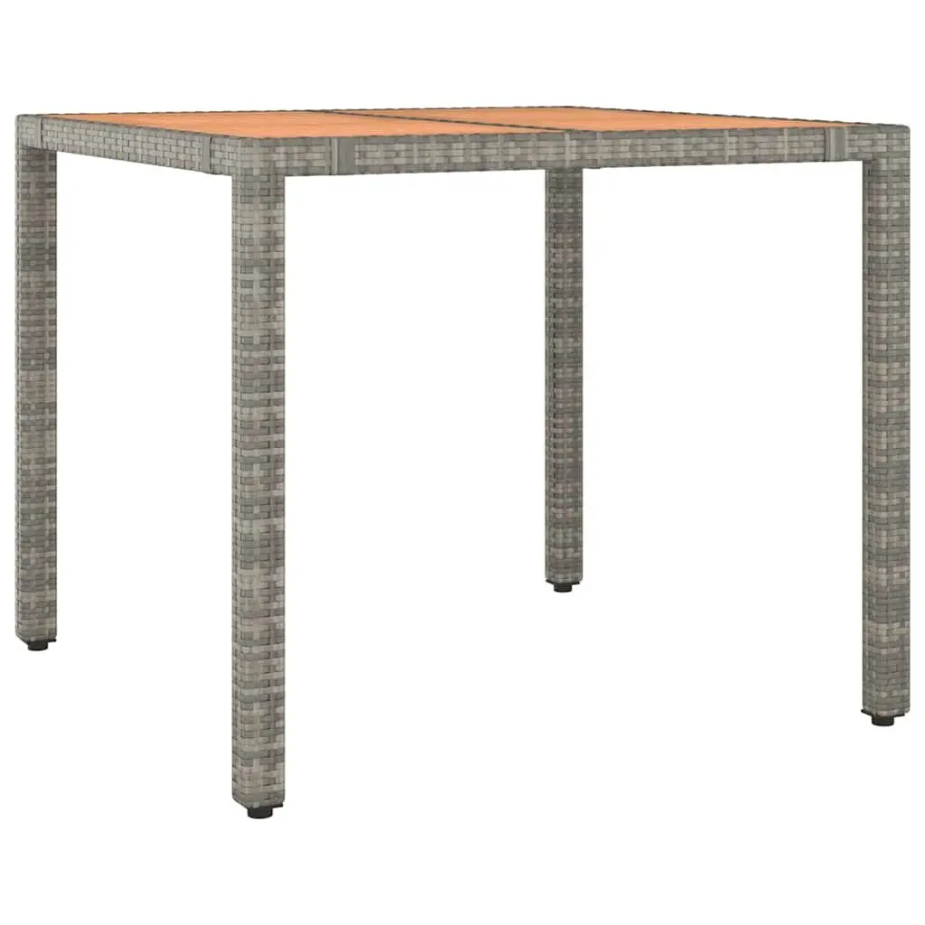 Bistro Set Poly Rattan Outdoor Furniture Grey 3 Piece with Cushions