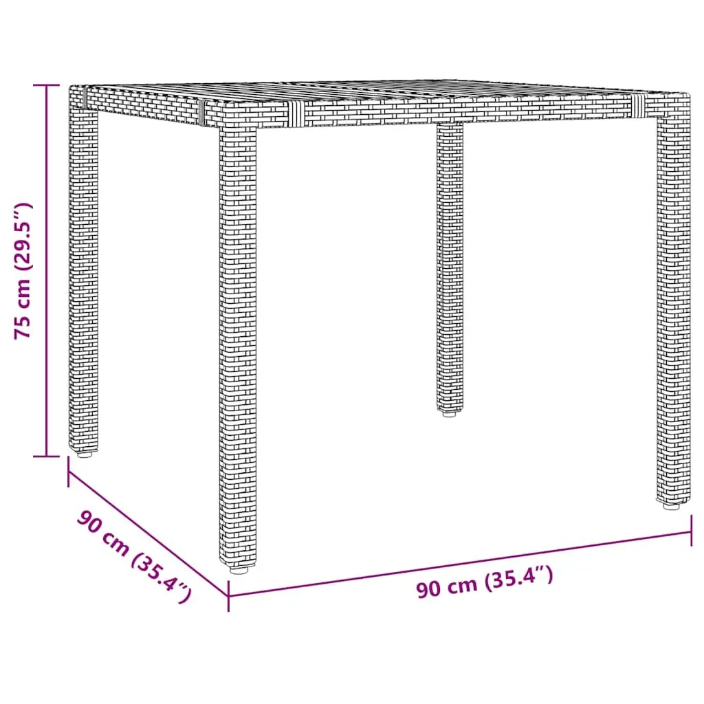 5 Piece Outdoor Bistro Set PE Rattan Grey with Acacia Wood Table and Cushions