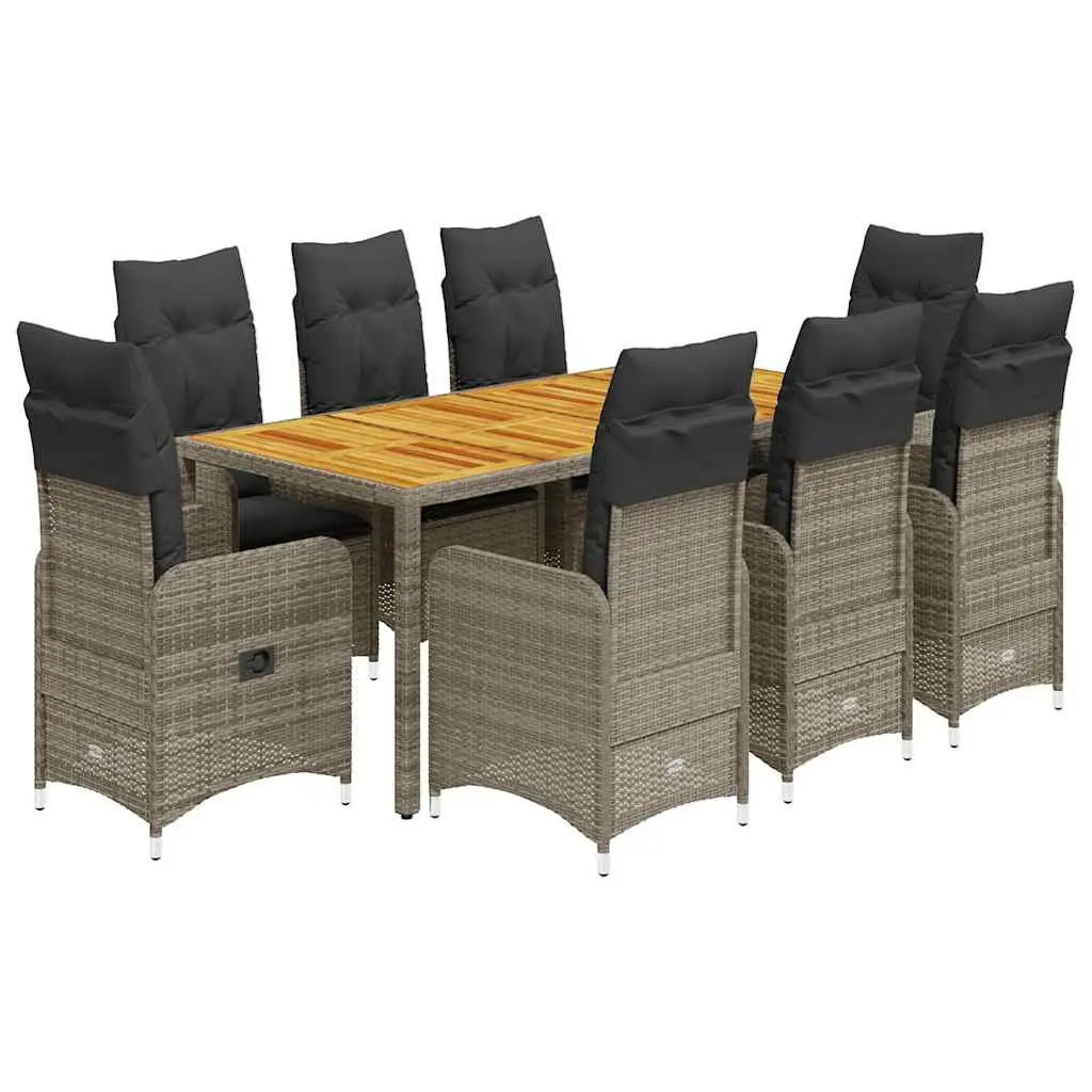 9 Piece Garden Bistro Set for Outdoor Use