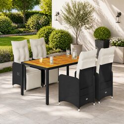 Comfortable 5 Piece Black Bistro Set for Garden Use