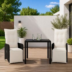 Versatile 3 Piece Bistro Set for Your Outdoor Lifestyle - Black
