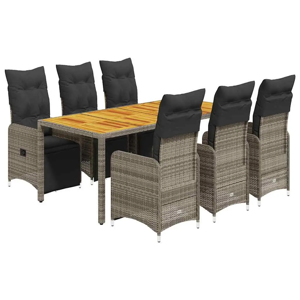 7-Piece Outdoor Bistro Set with Cushions and Table