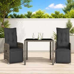 Versatile 3-Piece Bistro Set for Gardens and Balconies