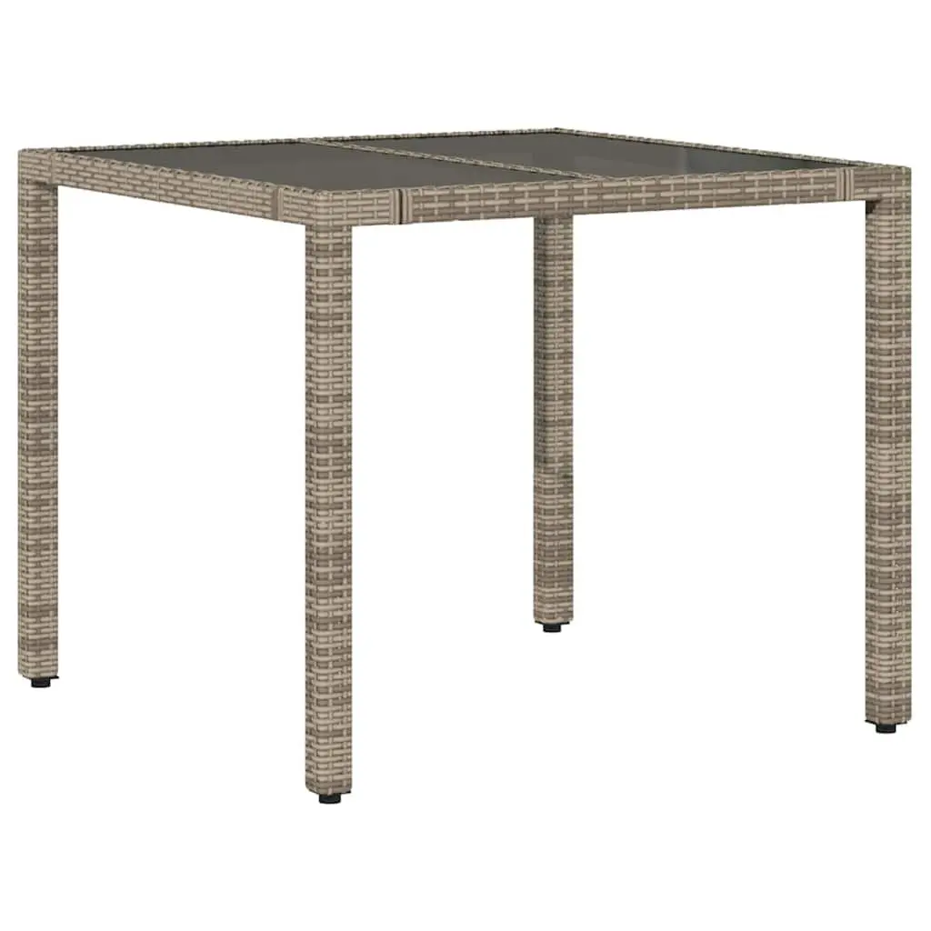 Outdoor Bistro Set PE Poly Rattan 3 Piece Grey with Cushions