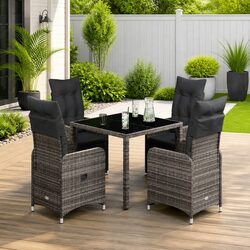 Practical 5 Piece Outdoor Bistro Set with Cushions