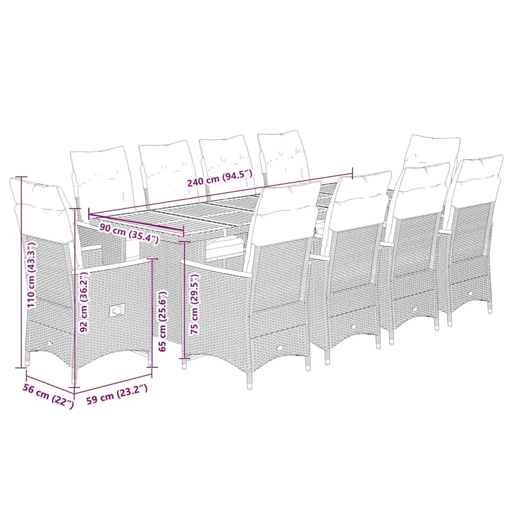 11-Piece Bistro Set for Outdoor Living
