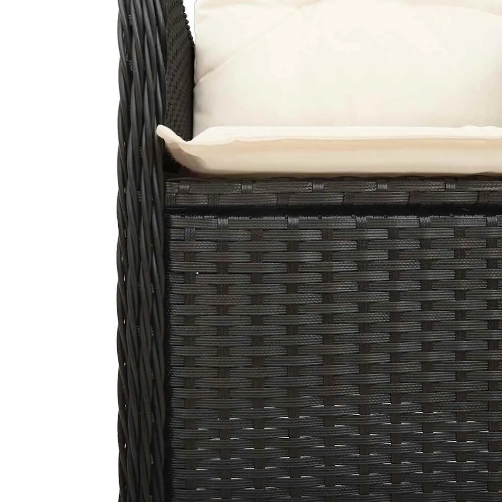 Garden Bistro Furniture Set 9 Piece Outdoor Dining Chairs Table Cushions Black