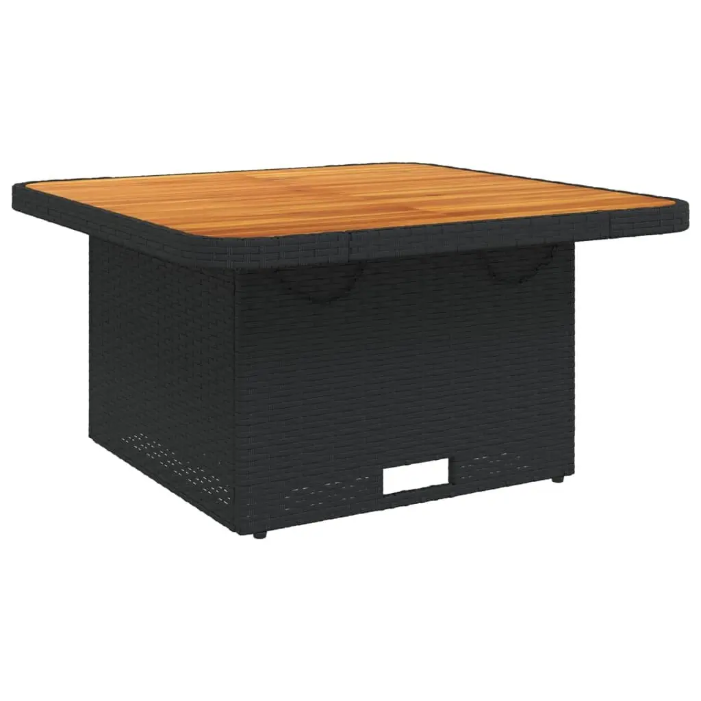 Garden Dining Set PE Rattan 3 Piece Adjustable Black with Cushions