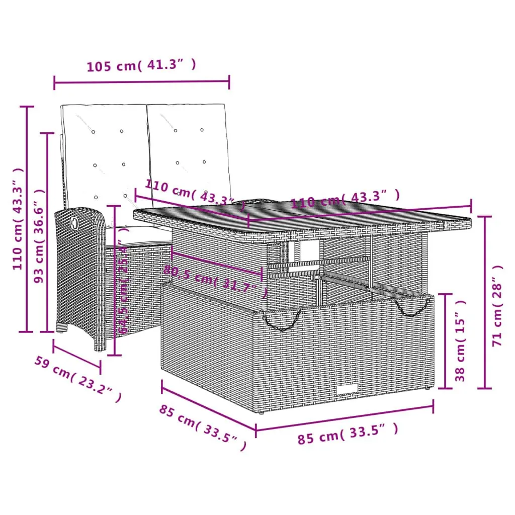 Garden Dining Set for Backyard and Patio Use