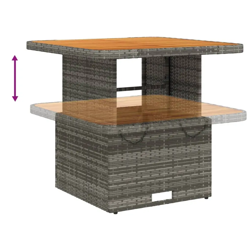 Outdoor Dining Set Adjustable Backrest 3 Piece Grey Poly Rattan Furniture