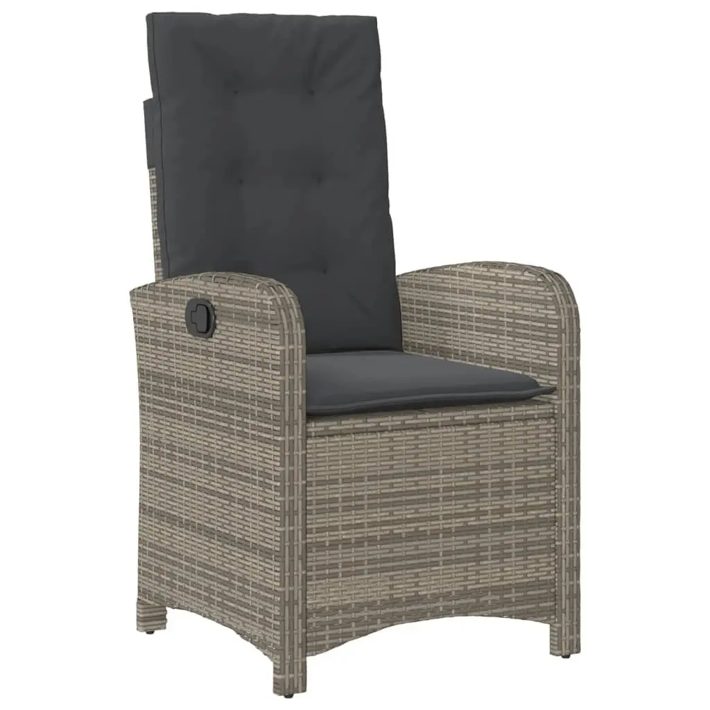 Garden Dining Set PE Rattan 5 Piece Adjustable Grey