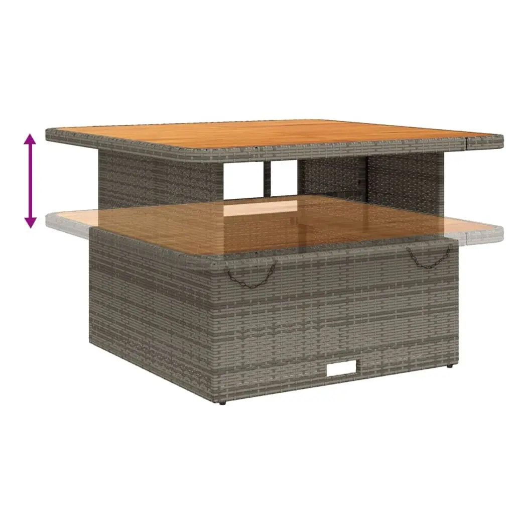 Garden Dining Set PE Rattan 5 Piece Adjustable Grey