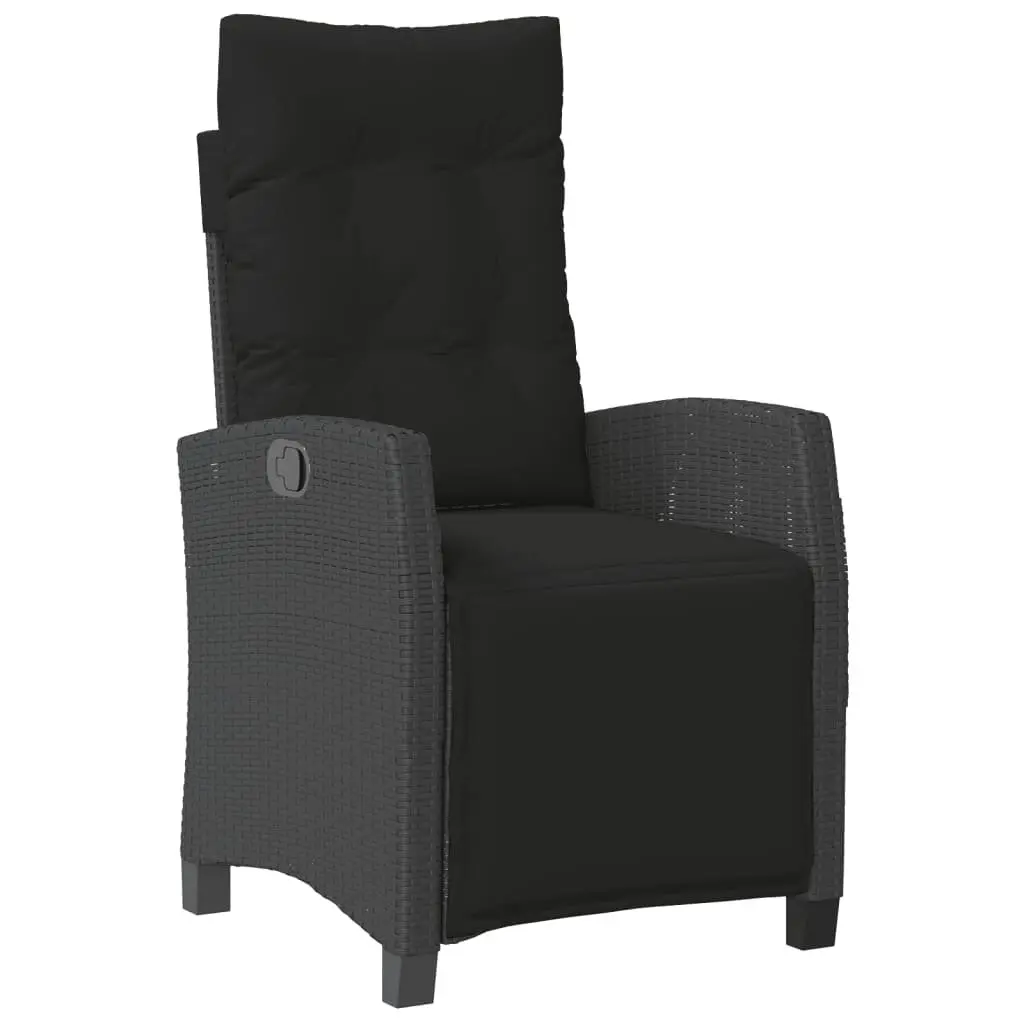 Garden Dining Set 5 Piece Outdoor Furniture Black Poly Rattan Table Chairs