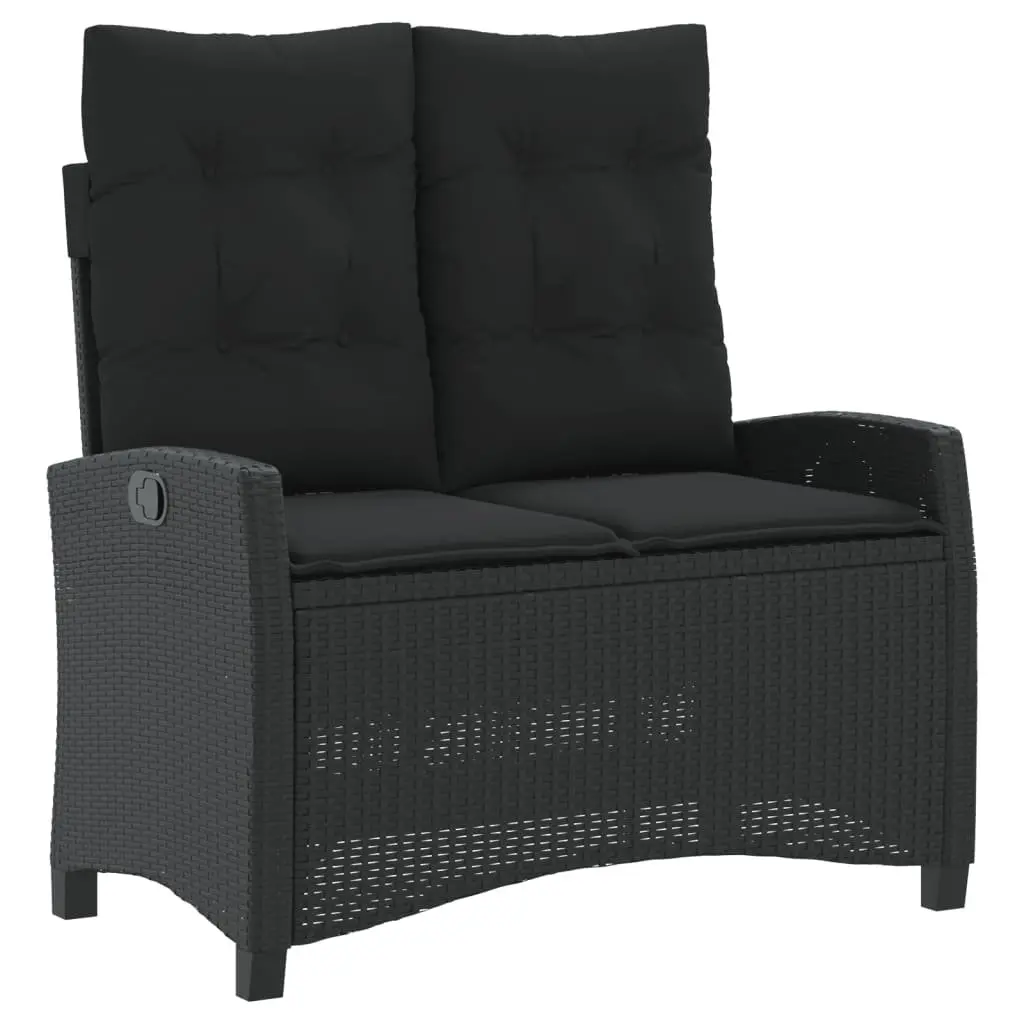 Garden Dining Set 4 Piece Outdoor Furniture Black Poly Rattan Adjustable