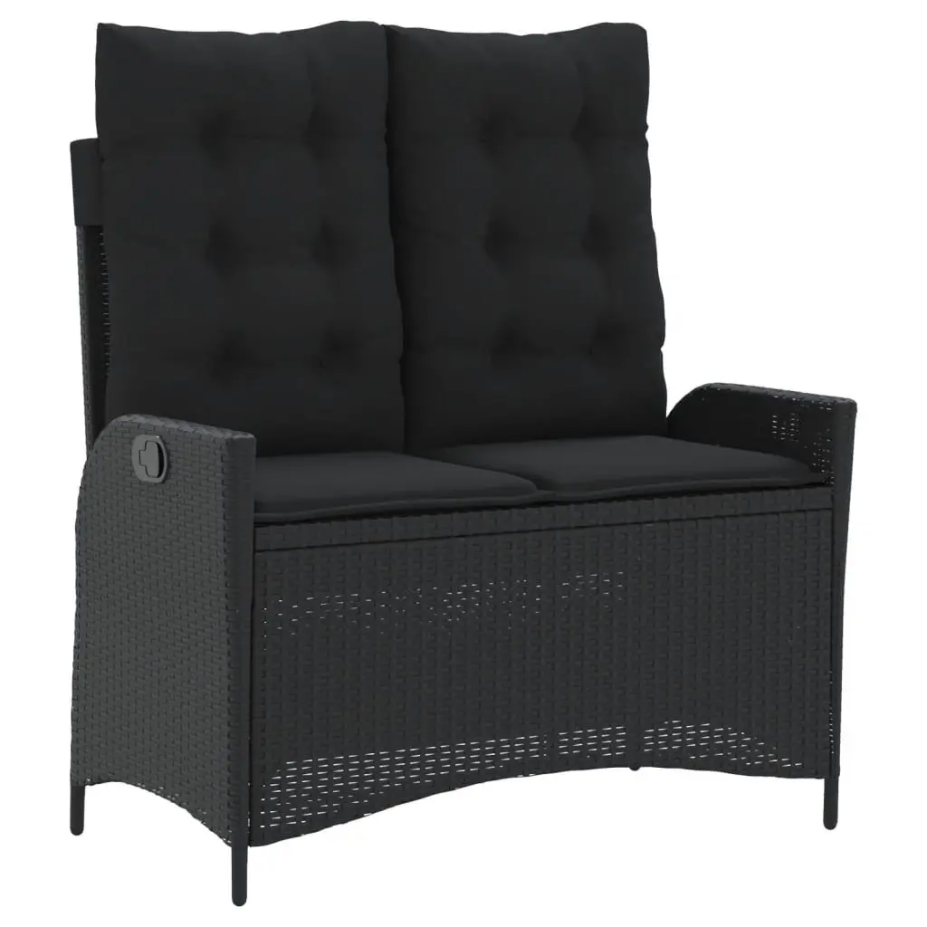Outdoor Furniture Garden Dining Set 4 Piece Adjustable Black Poly Rattan