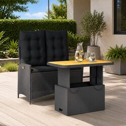Practical Black Rattan Garden Dining Set for Any Space