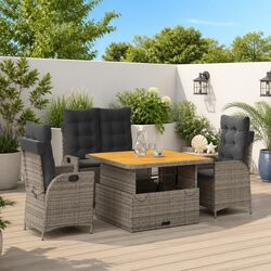 Practical Grey Poly Rattan Garden Dining Set for All Spaces