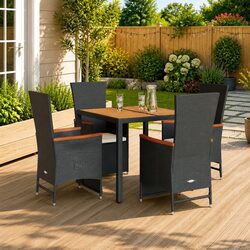 Garden Dining Set 5 Piece Outdoor Furniture Poly Rattan Chairs Table Patio
