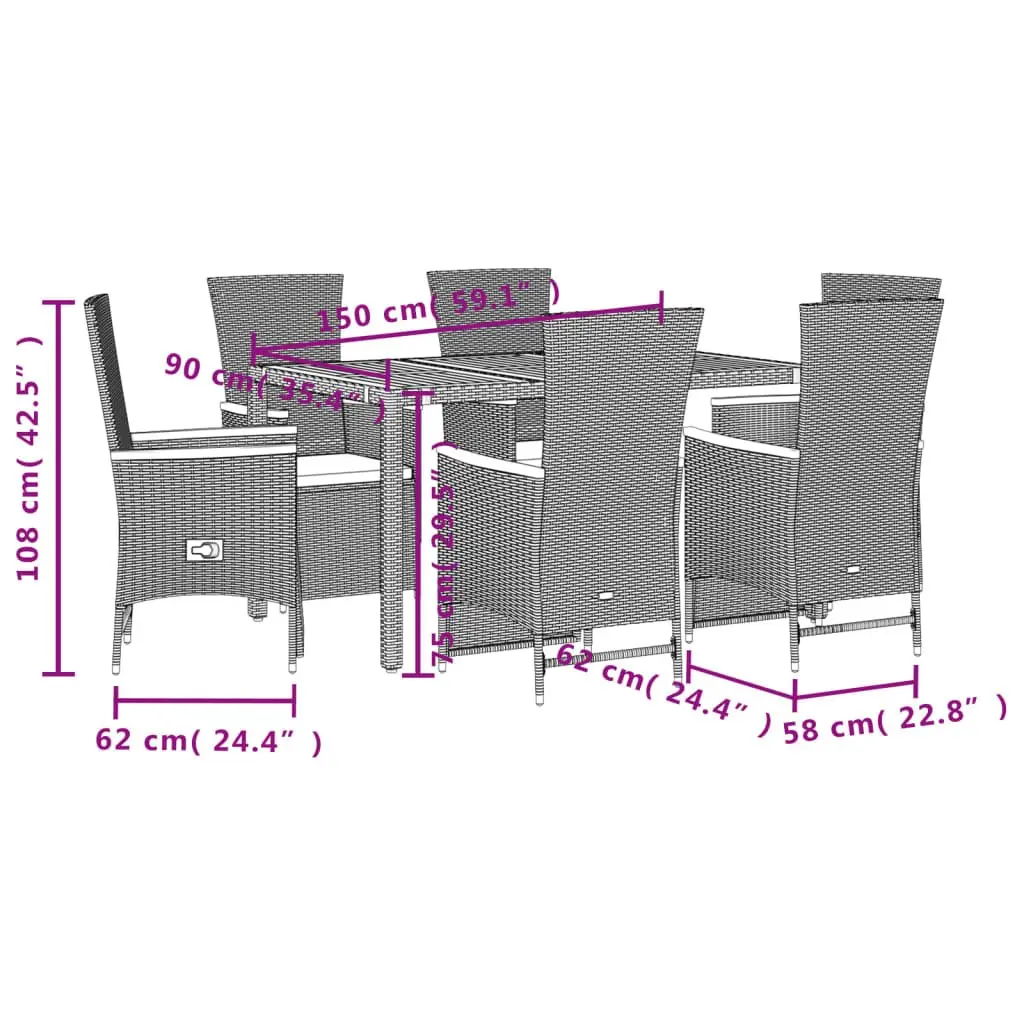 7-Piece Dining Set for Outdoor Use