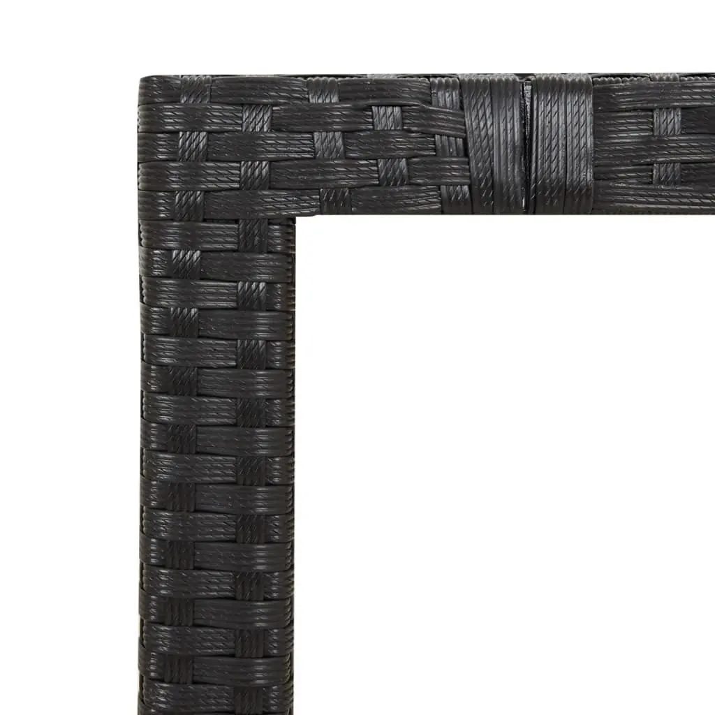 Garden Dining Set 9 Piece PE Rattan Acacia Wood Table Black