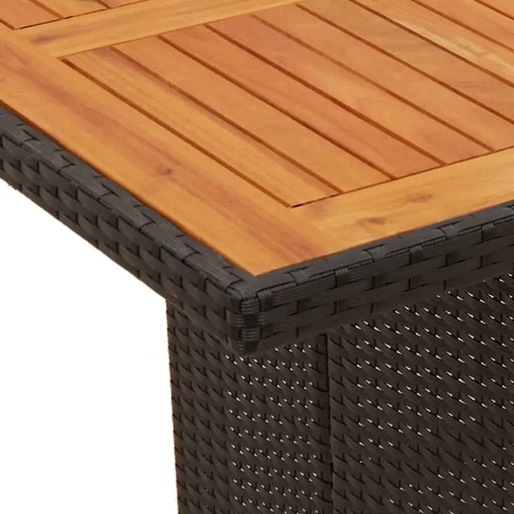 Outdoor Dining Set 9 Piece Garden Furniture with Cushions Black Poly Rattan