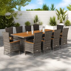 Practical 11-Piece Grey Outdoor Dining Set for Your Garden