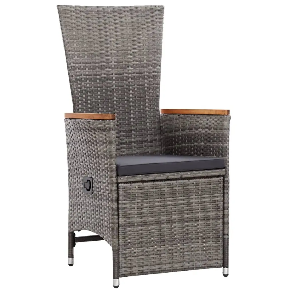 Outdoor Dining Set PE Rattan 9 Piece Grey Chairs Table