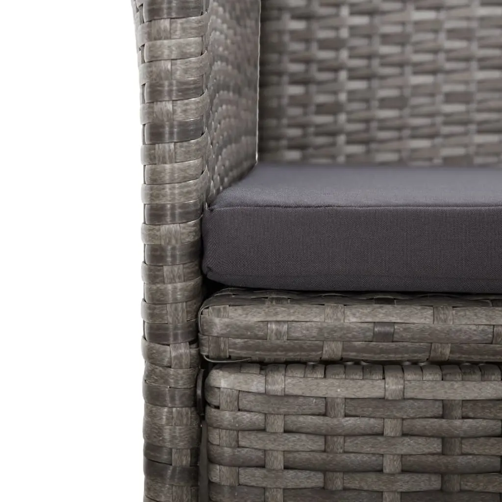 Outdoor Dining Set PE Rattan 9 Piece Grey Chairs Table