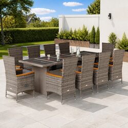 Practical Grey 11 Piece Outdoor Dining Set for Any Space