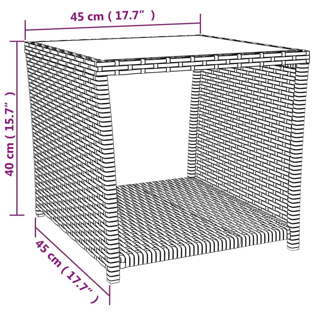 Outdoor Furniture Dining Set 3 Piece Grey PE Rattan Patio Table Chairs