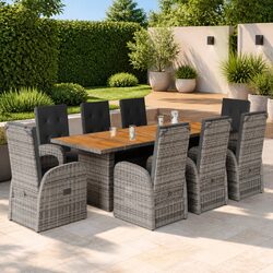 Functional 9-Piece Dining Set for Garden and Patio Use
