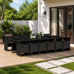 Ideal 13-Piece Black Dining Set for Your Outdoor Needs