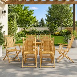 Versatile Bamboo Folding Chairs for Outdoor Spaces - 6 Count