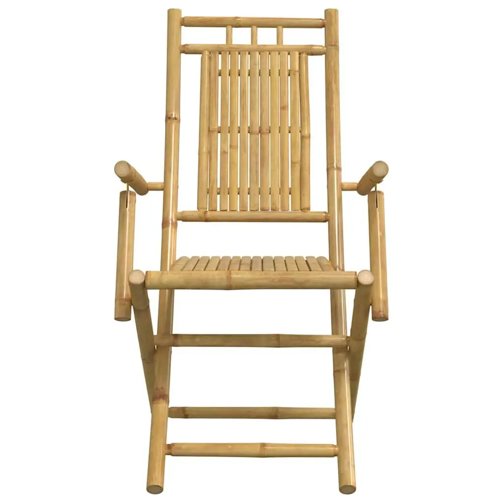 3 Piece Bistro Set Bamboo Foldable Outdoor Garden Furniture Brown