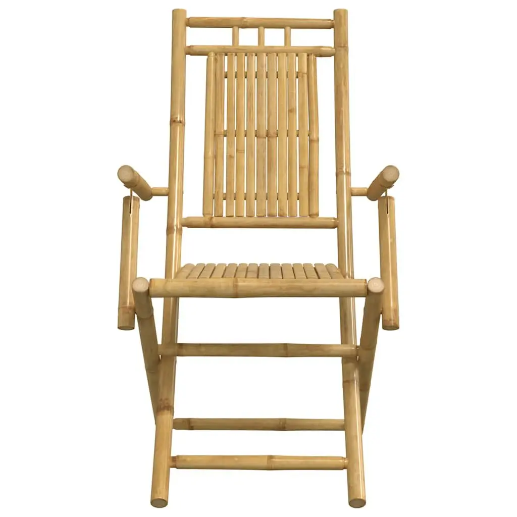 3 Piece Bistro Set Bamboo Brown Outdoor Furniture Chairs Table