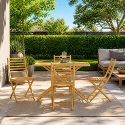 Practical 5-Piece Foldable Dining Set for Your Garden