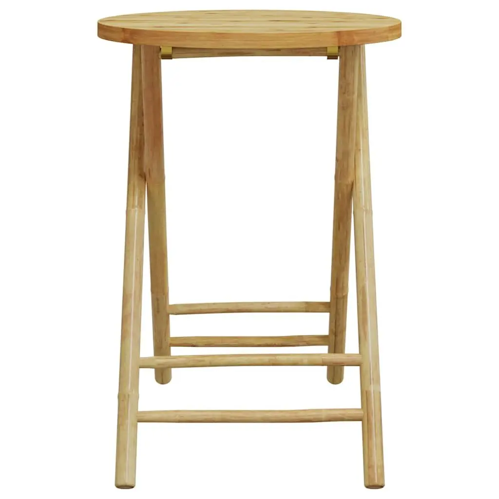 Bistro Set Bamboo Foldable 3 Piece Brown Outdoor Garden Patio Furniture
