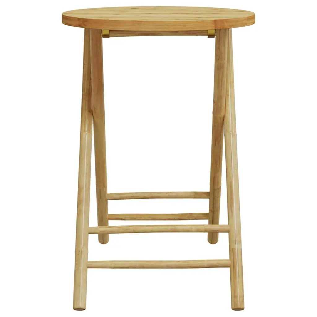 Bistro Set Bamboo Foldable 3 Piece Brown Garden Outdoor Furniture