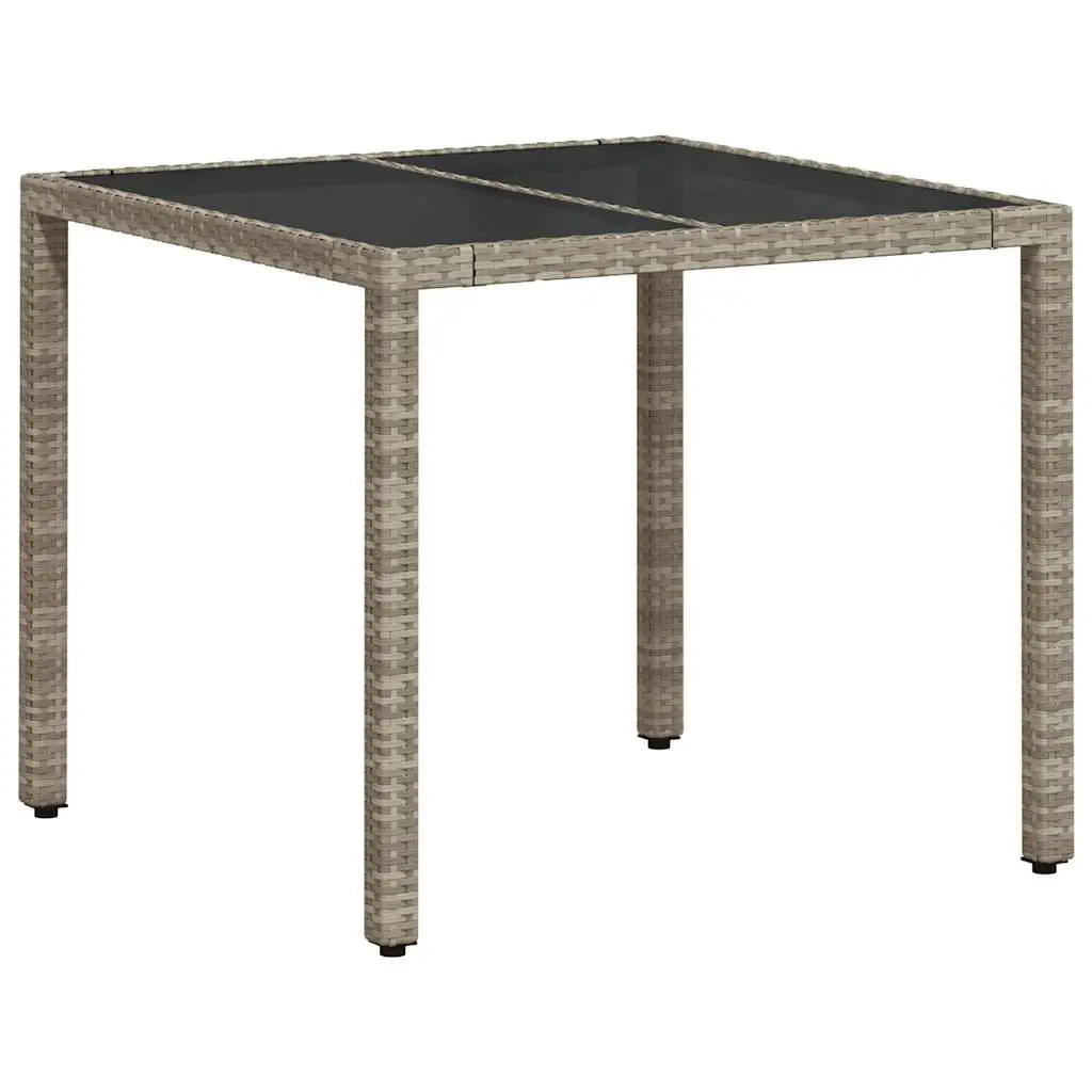 Outdoor Dining Set Grey Rattan 5 Piece Table and Chairs with Cushions