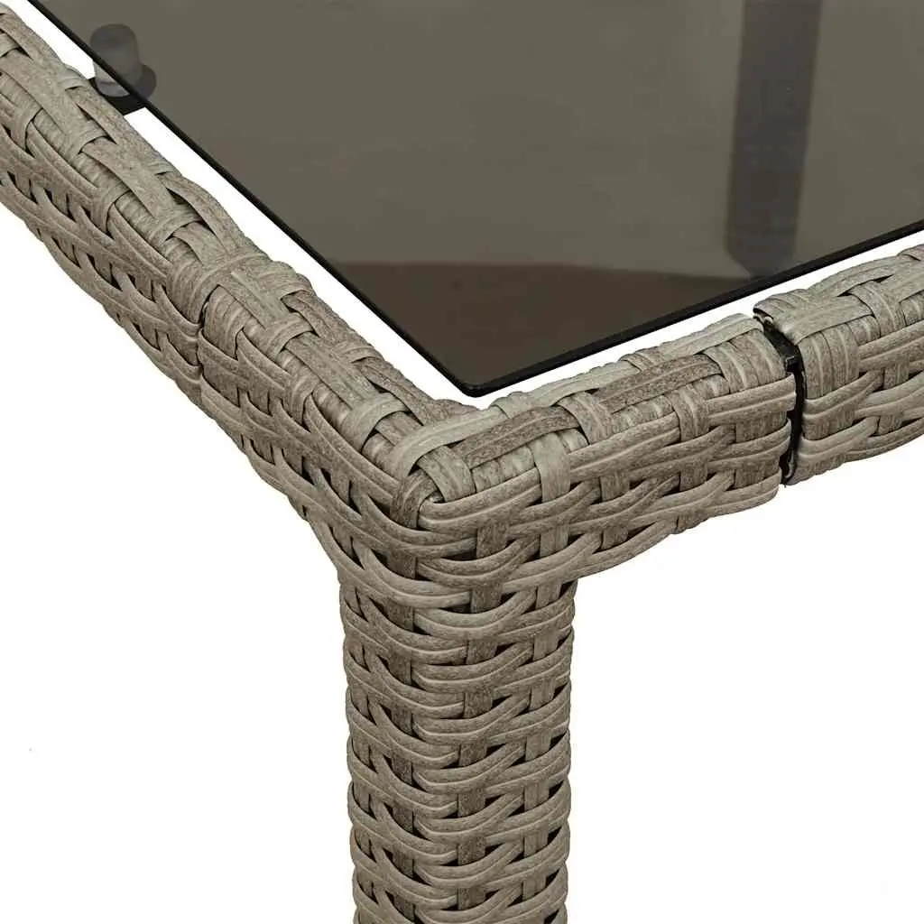 Outdoor Dining Set Grey Rattan 5 Piece Table and Chairs with Cushions
