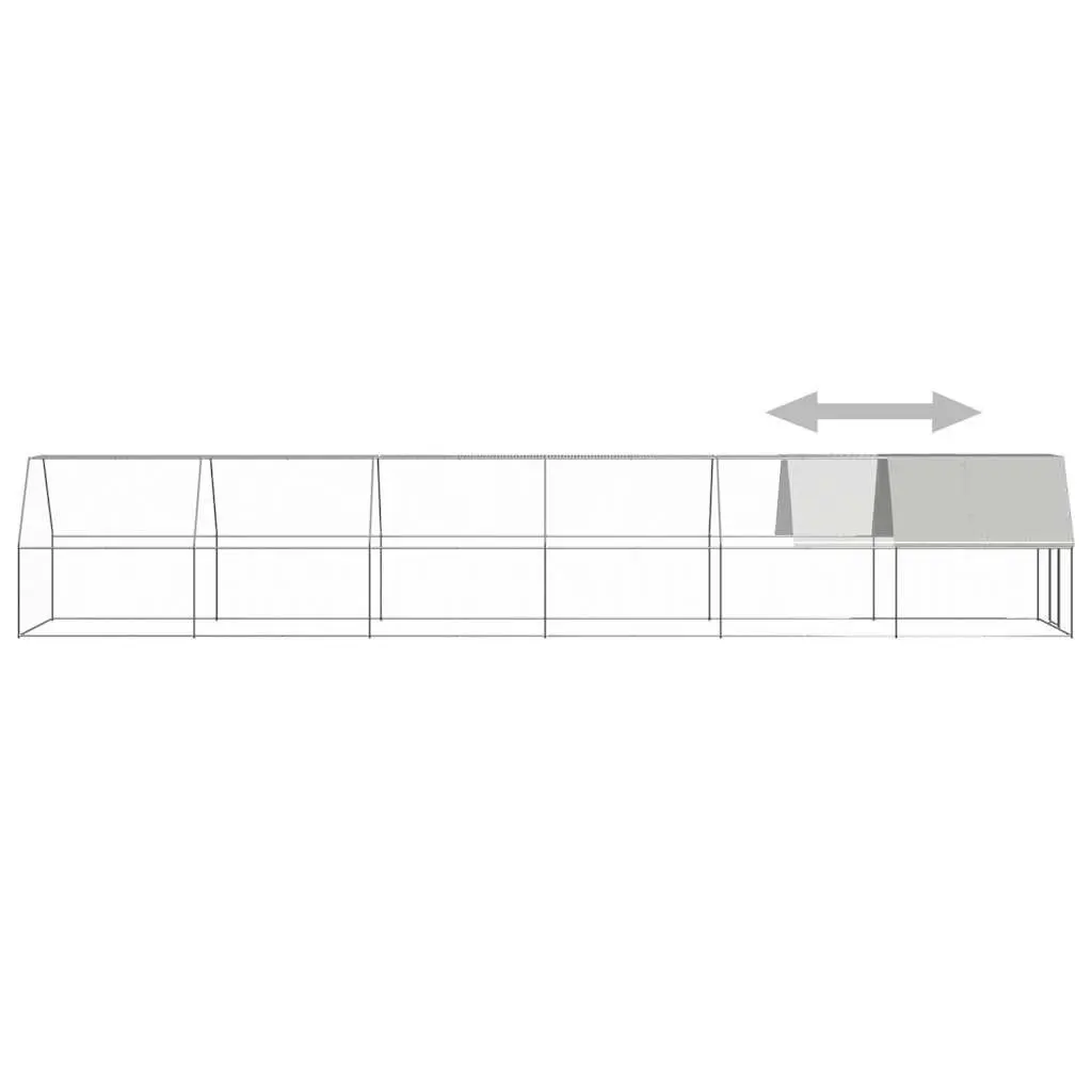 Chicken Cage 2x12x2 m Walk In Chicken Coop Hen House Run Enclosure Galvanised