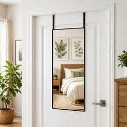 Functional Black 40x80 cm Door Mirror for Home Use