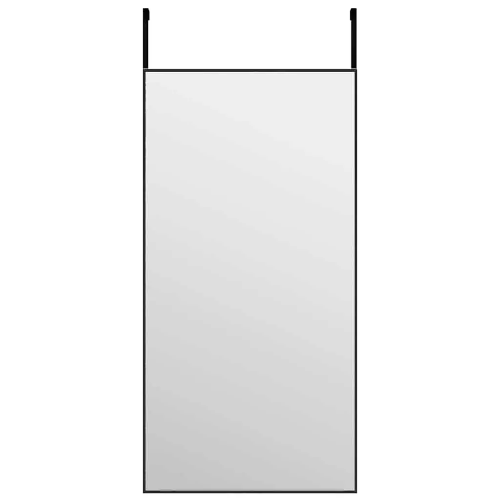 Door Mirror Aluminium Frame Black 40x80 cm Wall Hanging Glass