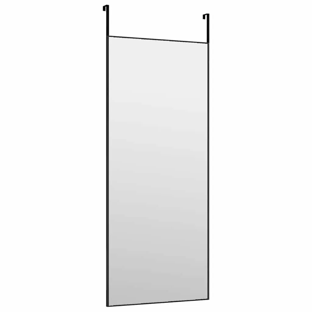 Door Mirror Black 40x100cm Wall Mounted Dressing Glass Aluminum Frame Bedroom