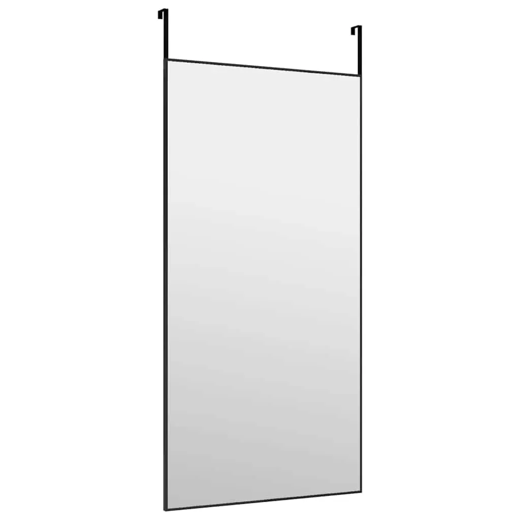 Door Mirror Aluminium Black 50x100 cm Wall Mounted